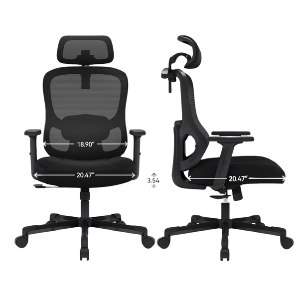 Ergonomic Big & Tall Reclining Office Chair with Wheels & Coat Hanger