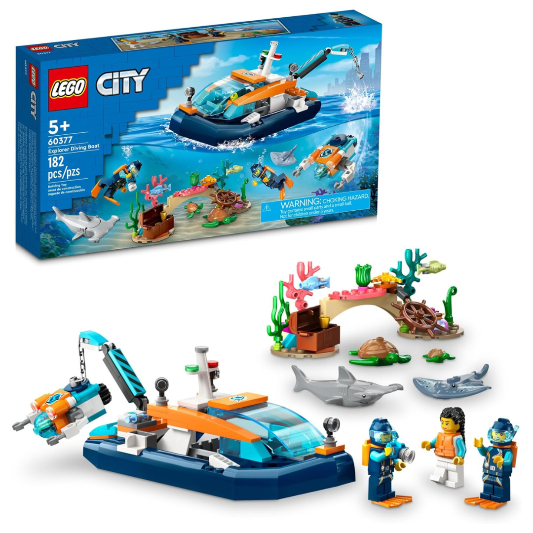 LEGO City Explorer Diving Boat 60377 Ocean Building Toy