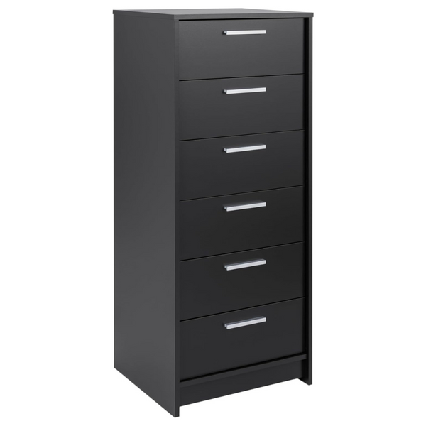 Prepac Studio Essentials Tall 6-Drawer Dresser (Black)