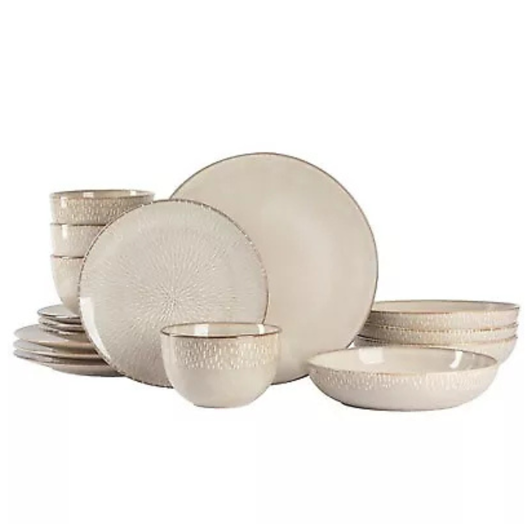 16-Piece Gibson Elite Matisse Double Bowl Dinnerware Set