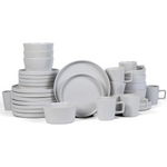 Stone Lain Celina Stoneware 32-Piece Dinnerware Set, White Glossy (Service For 8)