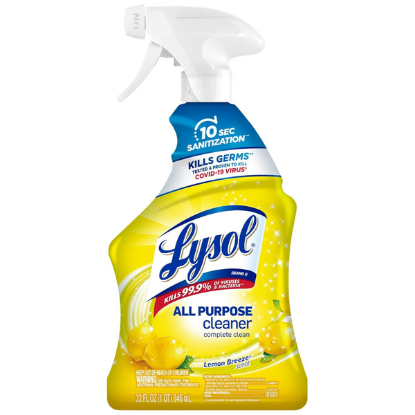 Lysol All-Purpose Cleaner, Sanitizing And Disinfecting Spray, Lemon Breeze Scent (32oz)