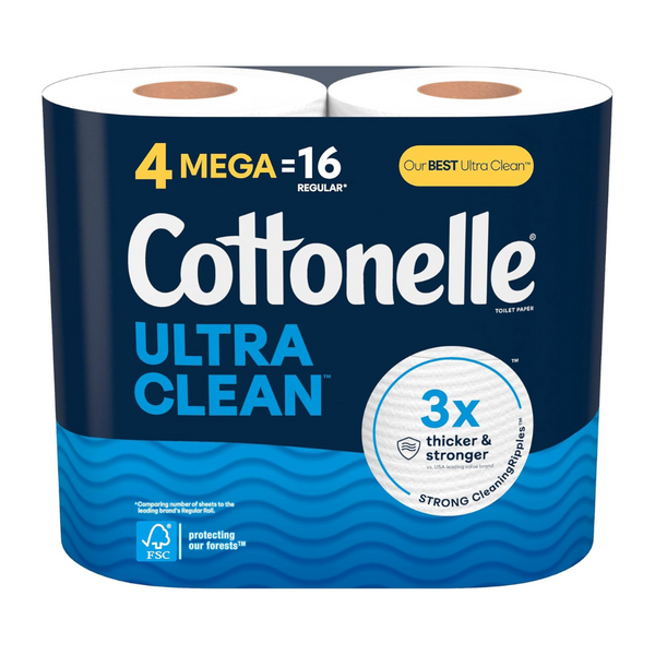 4-Count Cottonelle Mega Rolls Toilet Paper (Ultra Clean)