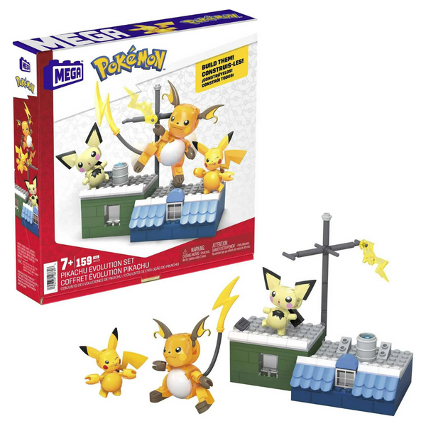 159-Pieces MEGA Pokemon Building Toy Kit Pikachu Set With 3 Action Figures