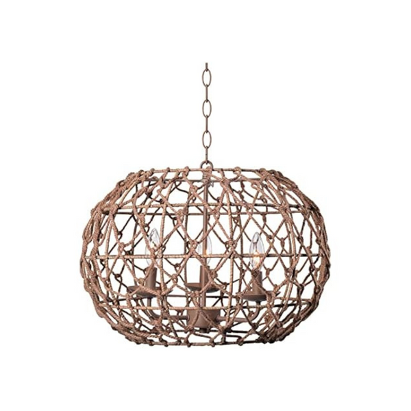 Kenroy Home Rustic Woven Pendant Ceiling Light Fixture