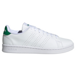 adidas Men's Advantage Casual Sneakers (White / White / Green)