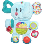 Playskool Fold 'n Go Elephant Stuffed Animal Tummy Time Toy (Blue)