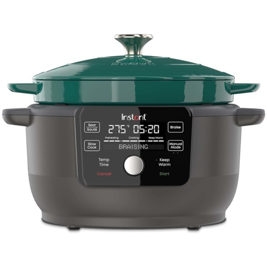 6-Quart Instant 1500W 5-in-1 Electric Round Dutch Oven (Green)