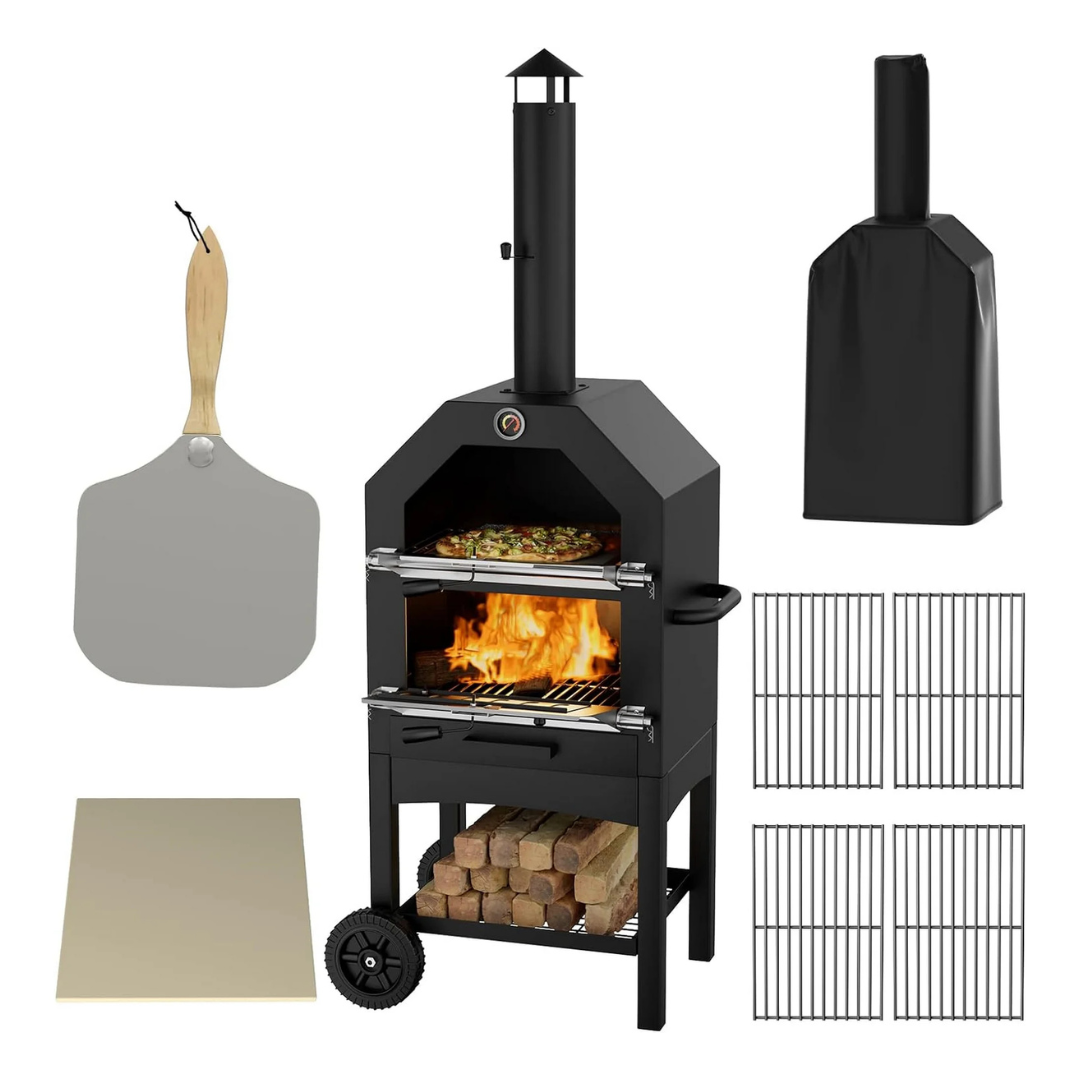 ELPOSUN Outdoor Wood Fired Pizza Oven Bundle