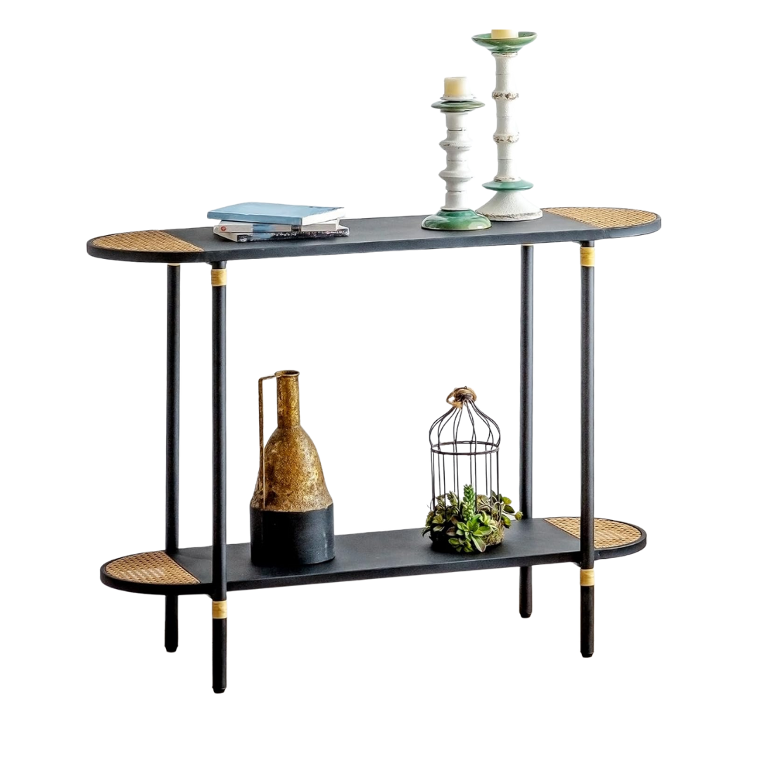 29.5" HollyHOME Narrow Hallway Console Table (Black)