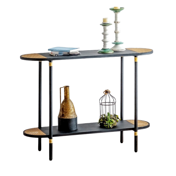 29.5" HollyHOME Narrow Hallway Console Table (Black)