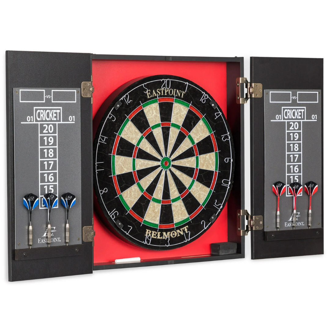 EastPoint Sports Belmont Official Size Premium Bristle Dartboard And Cabinet Set