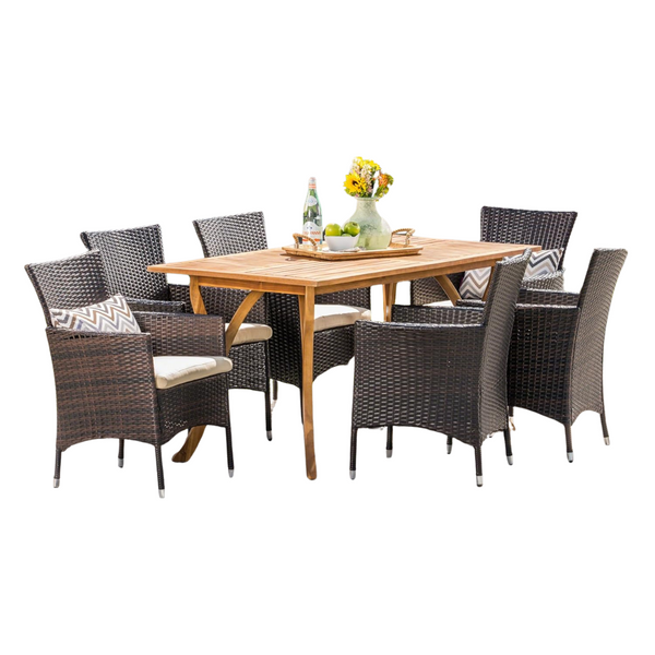 7-Piece Christopher Knight Home Anthony Outdoor Acacia Wood Dining Set