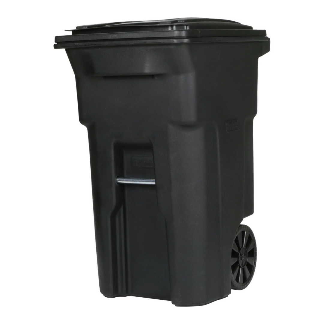 Toter 64 Gallon Garbage Can With Wheels And Lid (Black)