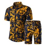 2-Piece Men's Tracksuits Floral Hawaiian Sweat Suit