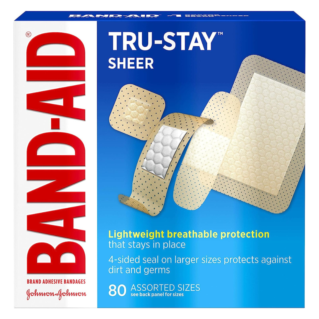 80-Count Band-Aid Brand Tru-Stay Sheer Strips Adhesive Bandages