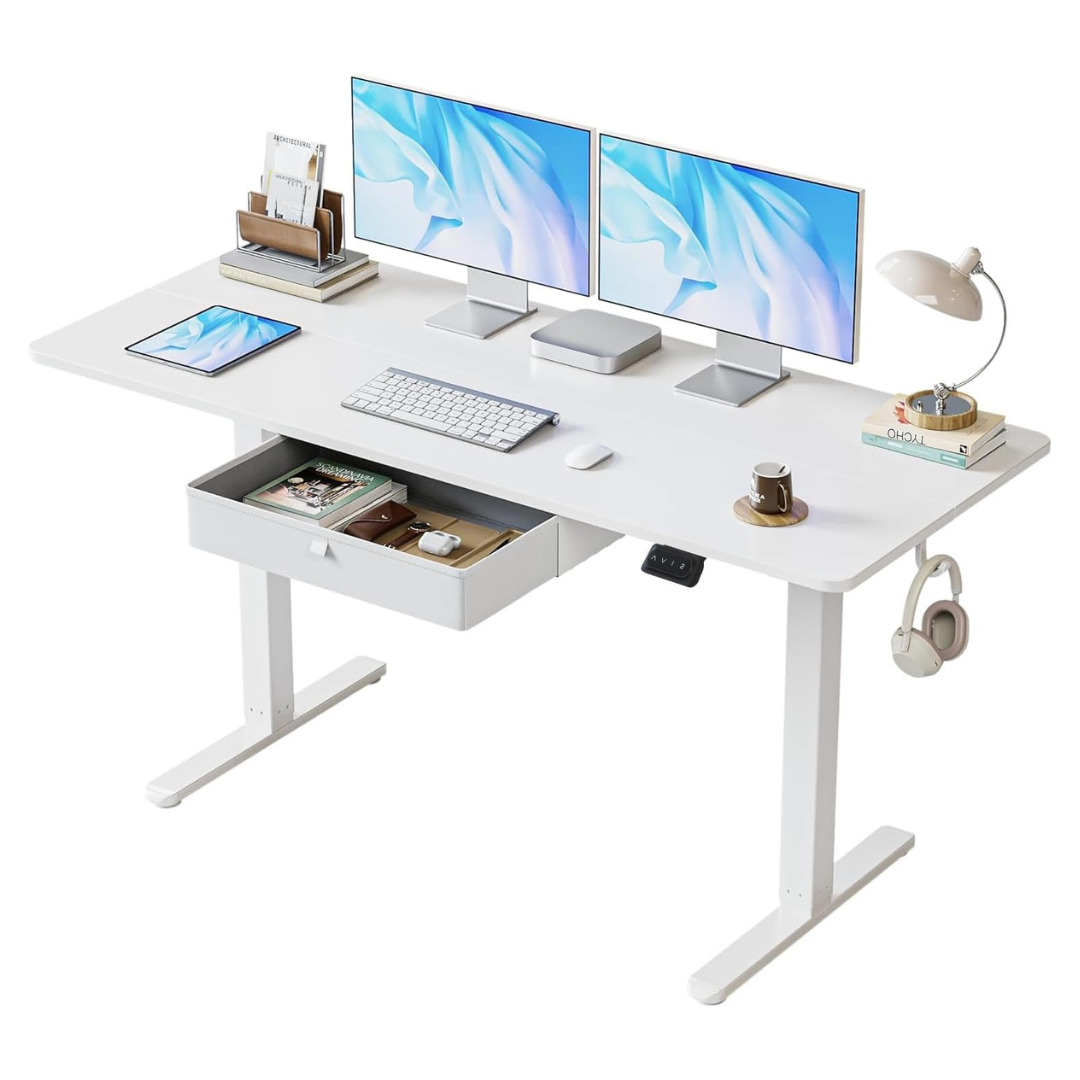 BANTI Electric Adjustable Height Sit Stand Up Desk With Drawer (63" x 24")