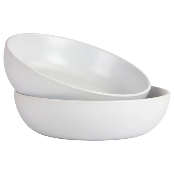 2-Count 48 Oz Stoneware Wazee Matte Serving Bowl Set