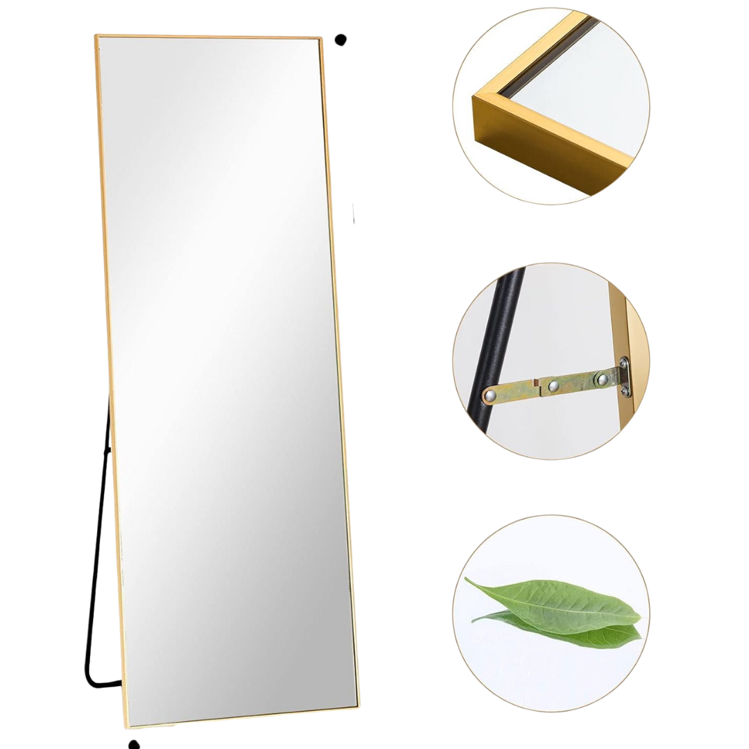 63"x20" NeuType Full Length Standing Hanging Mirror (Gold)