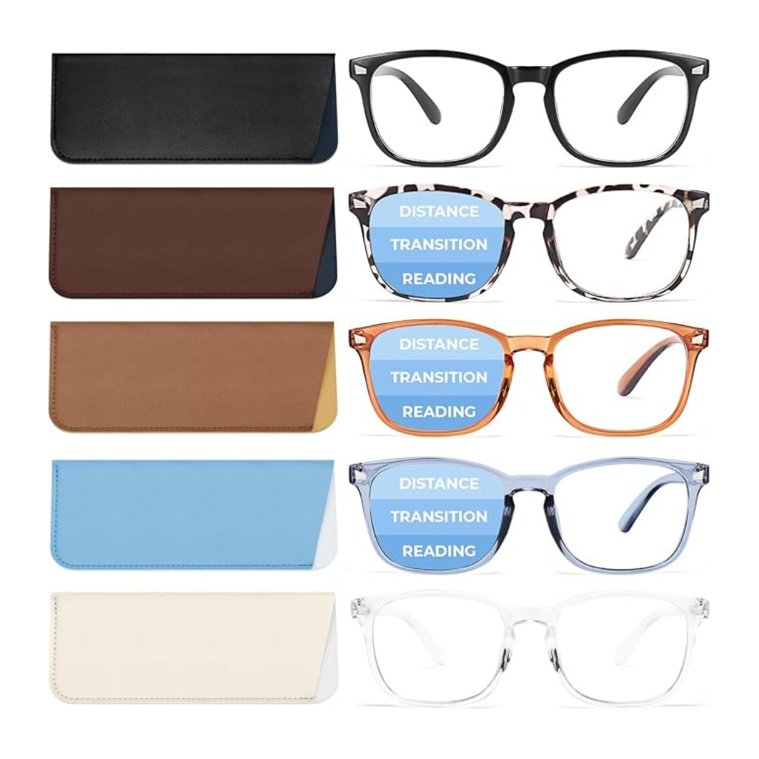 5-Pack Unisex Blue Light Blocking Reading Glasses With Case