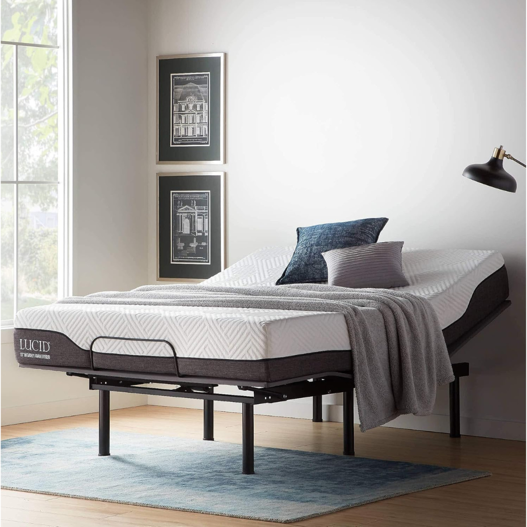 Lucid L150 Adjustable Base Bed Frame with Head and Foot Inclin