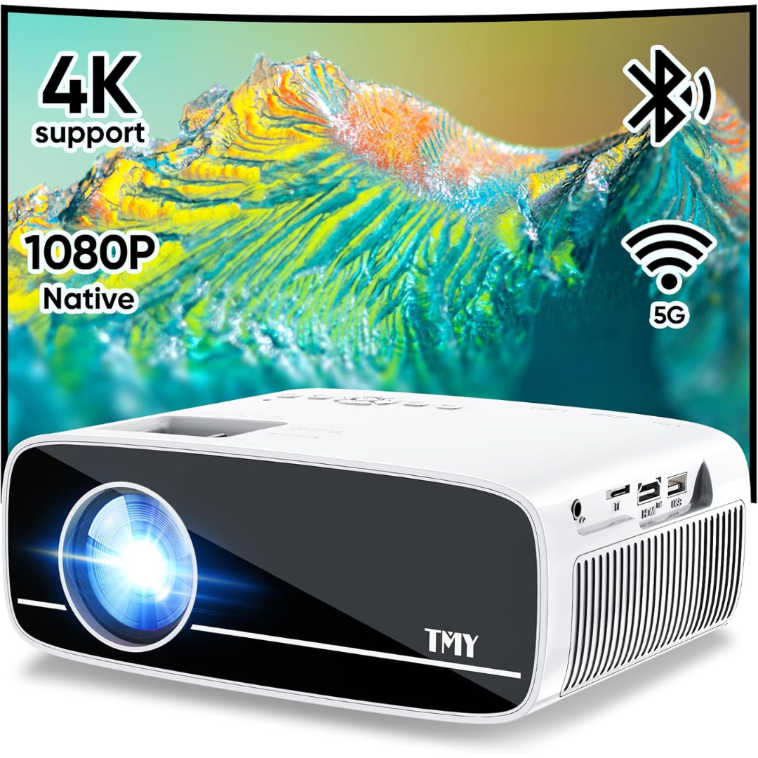 TMY Native 5G WiFi and Bluetooth 5.1 1080P Projector