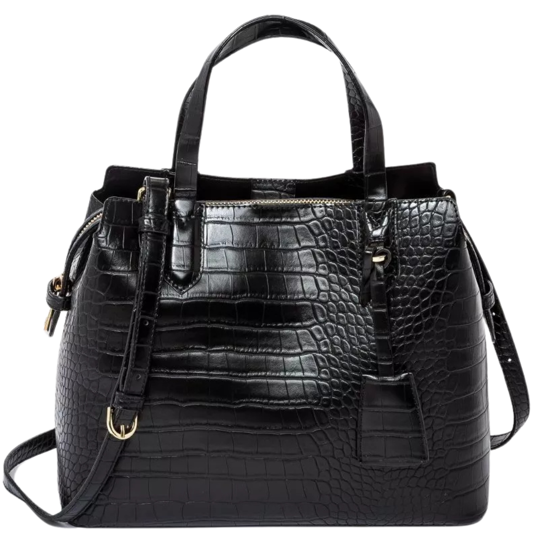 A New Day Alligator Print Triple Compartment Satchel Handbag