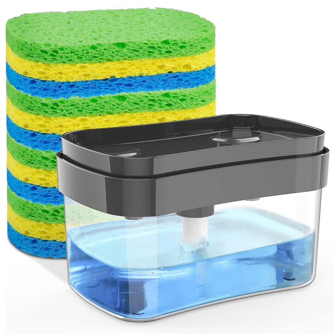 Homexcel Sponges Dish Soap Dispenser For Kitchen Sink