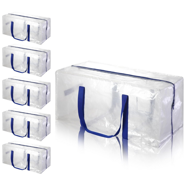 6-Pack Thick Material Reusable Clear Large Moving Bags