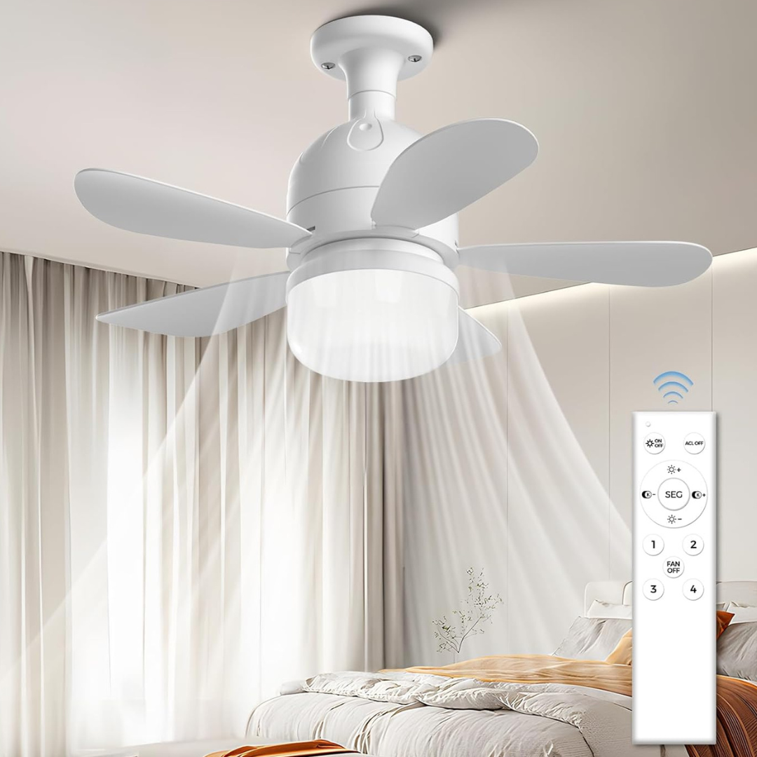 14" Socket Ceiling Fan With Light And Remote