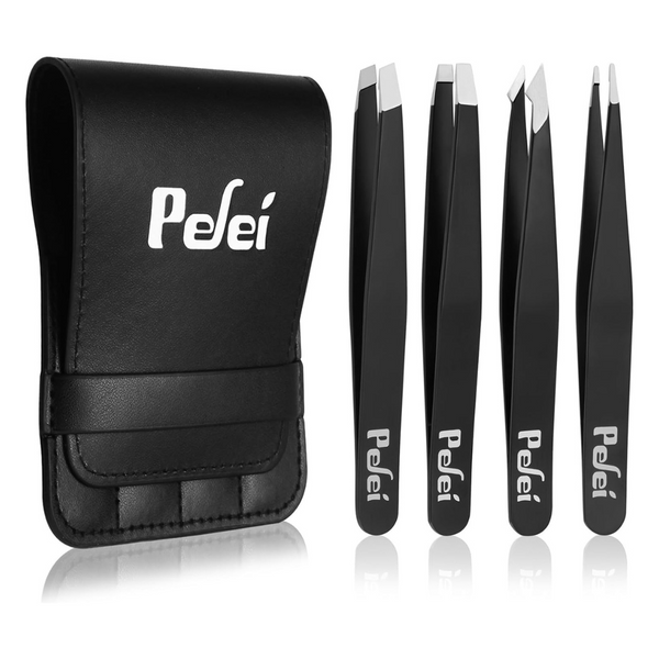 4-Piece Pefei Professional Stainless Steel Tweezer Set