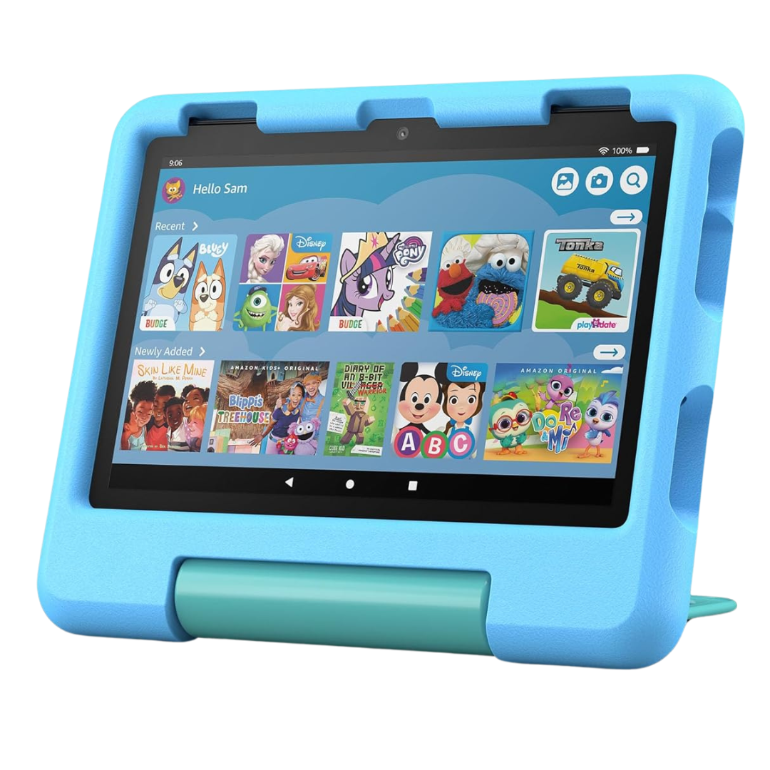 New Amazon Fire HD 8 Kids Tablet, Ages 3-7 | 3GB Memory, Ad-Free Content With Parental Controls Included, 32GB, Blue, (2024 Release)