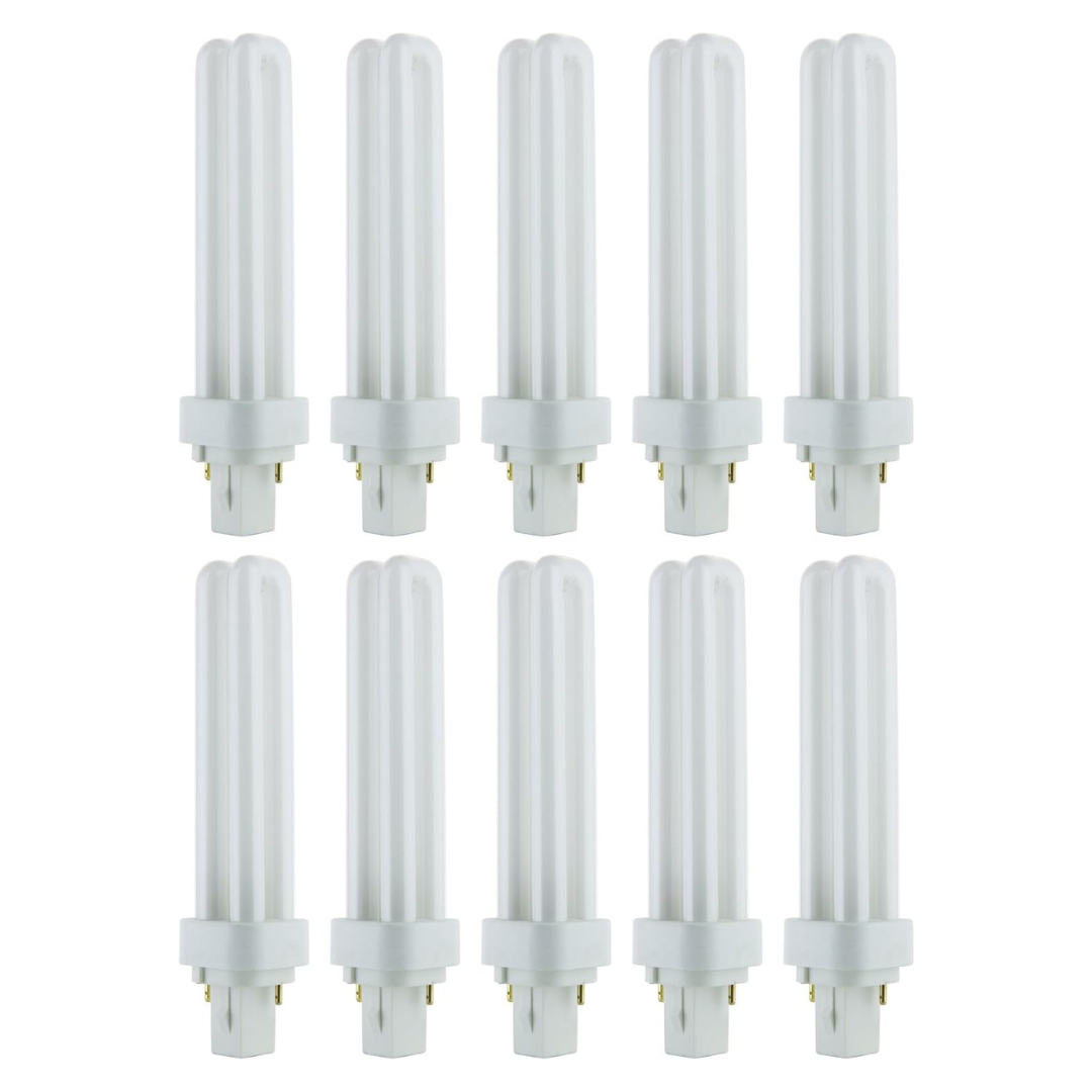 10-Pack Sunlite 3000K Warm White U-Shaped Twin Tube CFL Bulbs