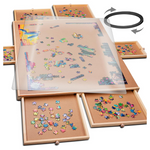 1500-Piece Playvibe Rotating Jigsaw Puzzle Board With Drawers