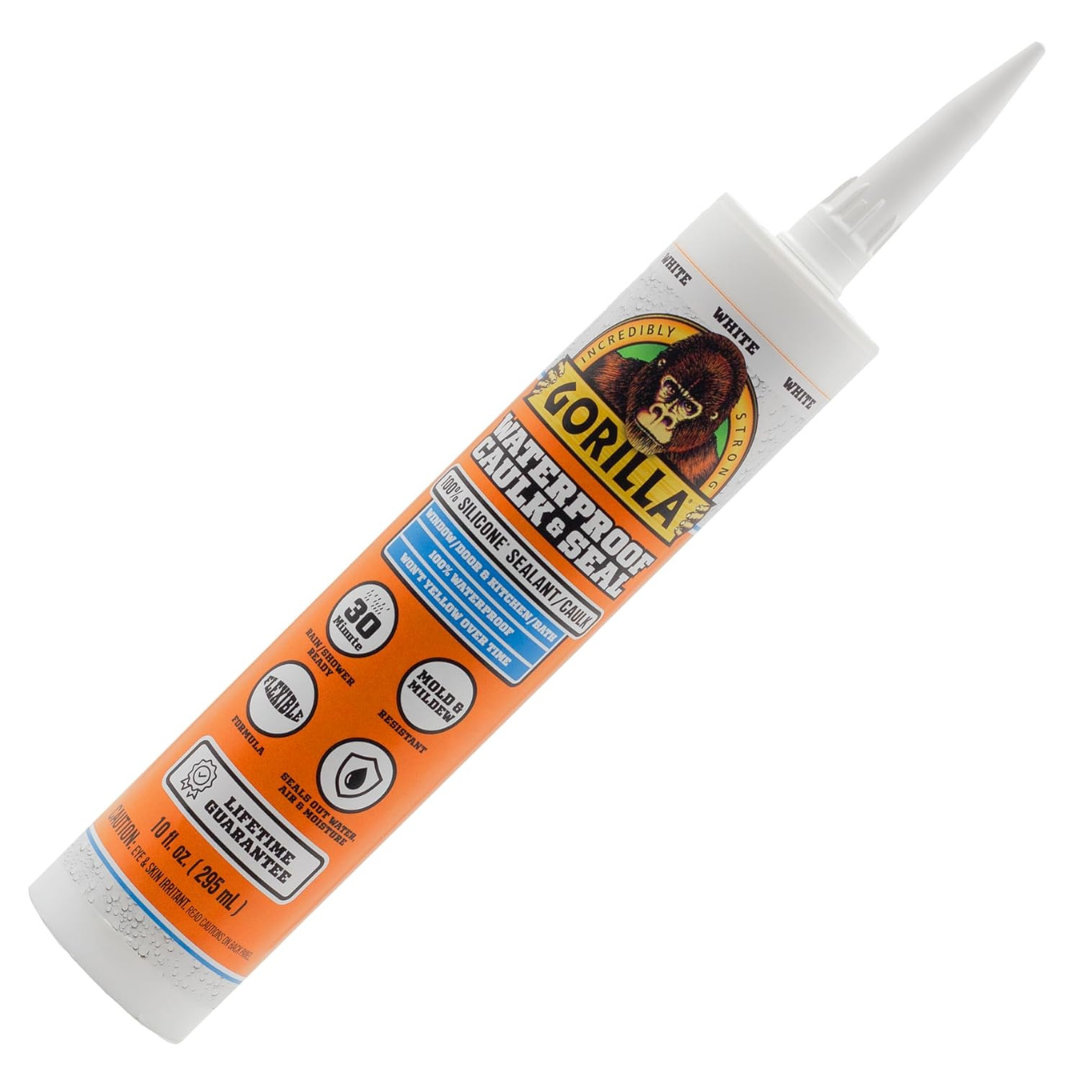 10-Oz Gorilla Waterproof Caulk & Seal 100% Silicone Sealant (White)