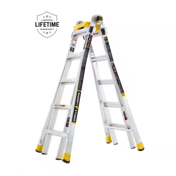 22' Gorilla Ladders Reach Aluminum Multi-Position Type 1A Duty Rating Ladder