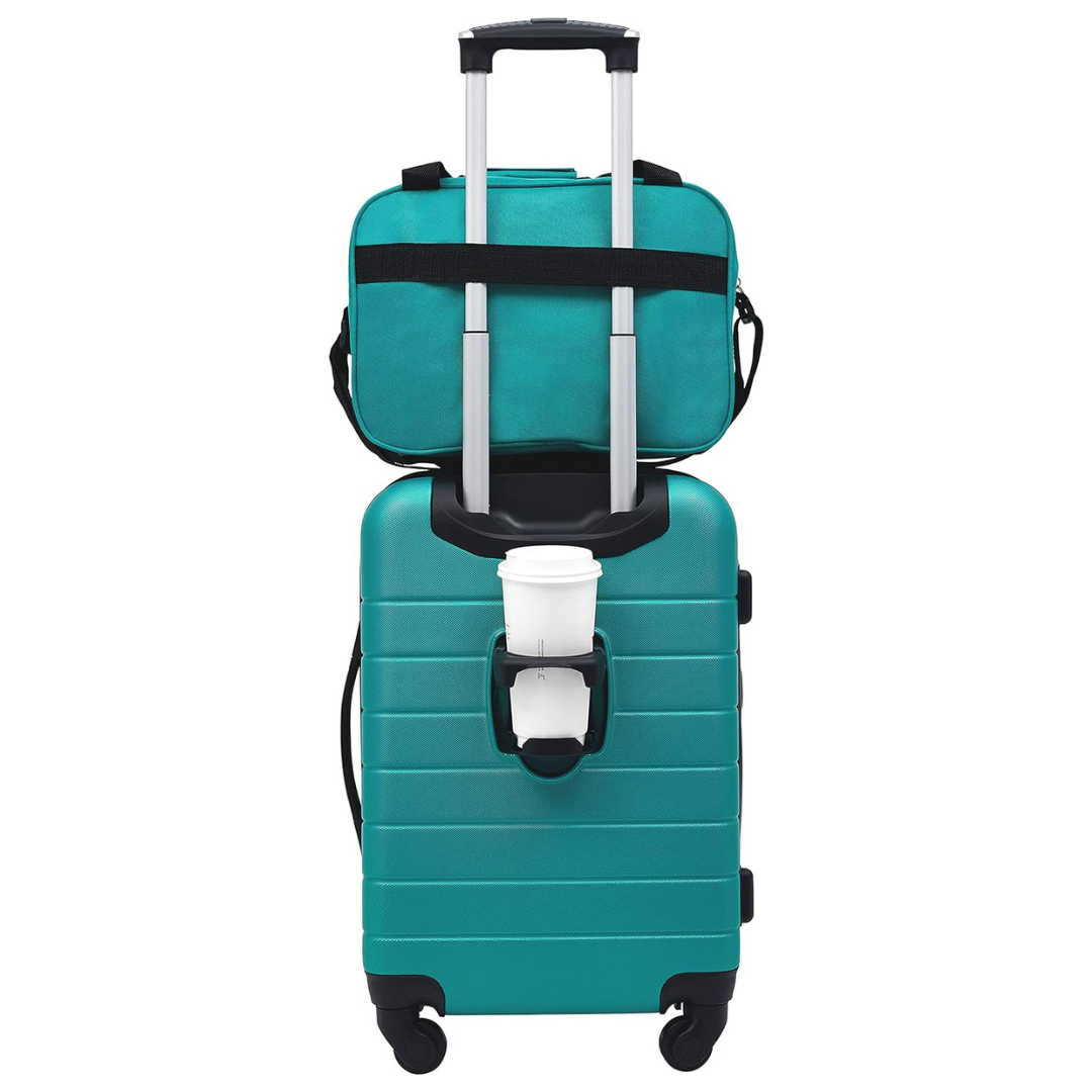 2-Piece Wrangler Smart Luggage Set With Cup Holder and USB Port (Teal)