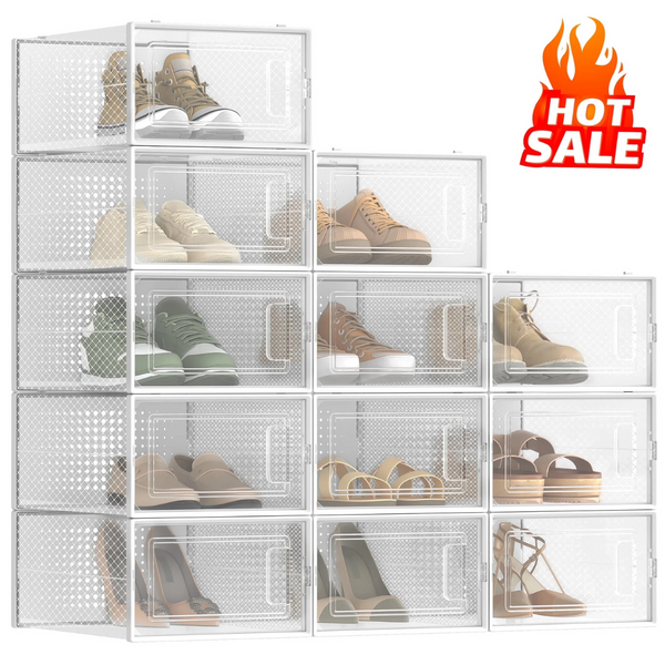 12-Pack Songmics Stackable Clear Plastic Shoe Boxes