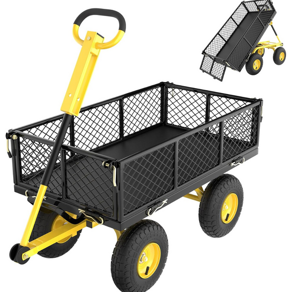 Hoperan BZ-1796 Heavy Duty 900 lbs Capacity Mesh Steel Garden Cart