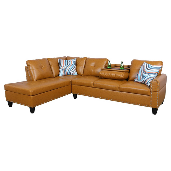 GlasFlength L Shaped Sectional Sofa With Ottoman