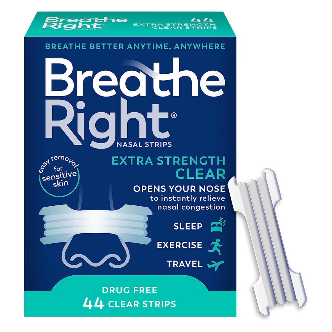 44-Count Breathe Right Nasal Strips (Extra Strength, Clear)