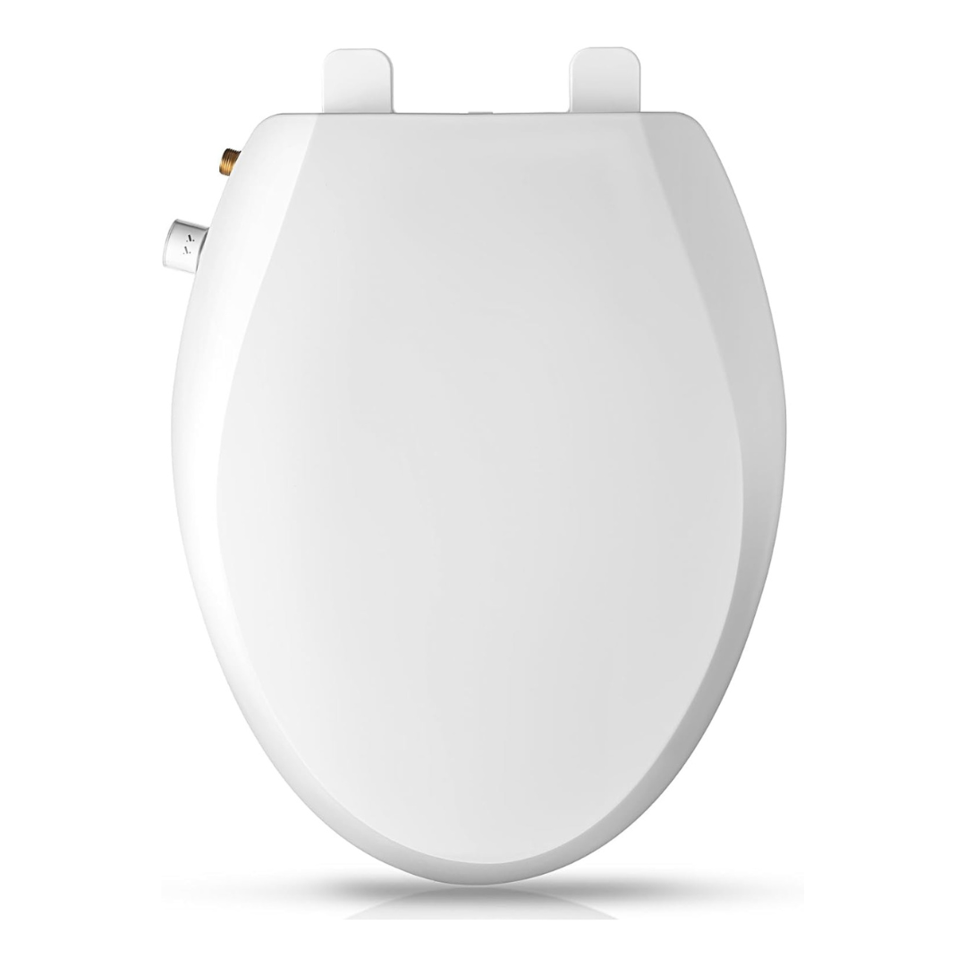 Clirass Elongated Quiet-Close Bidet Toilet Seat (White)