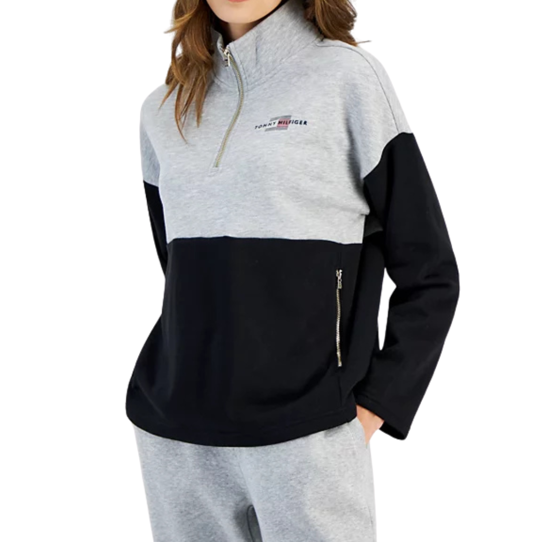 Tommy Hilfiger Women's Colorblocked Quarter-Zip Sweatshirt