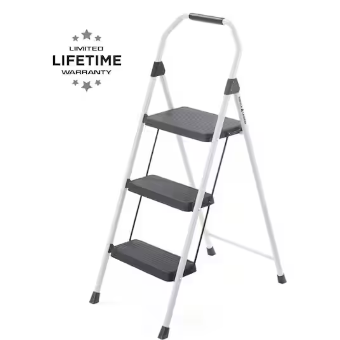 3-Step Gorilla Ladders Compact Steel Step Stool w/225 lb. Load Capacity