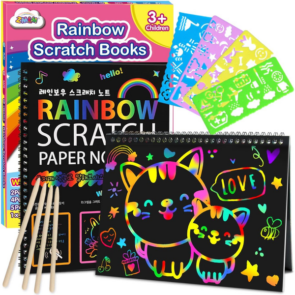 2-Pack Kids Scratch Paper Art-Crafts Notebook