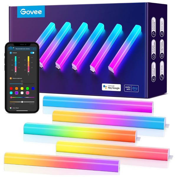 6-Piece Govee Glides Lively RGBIC Smart LED Wall Lights