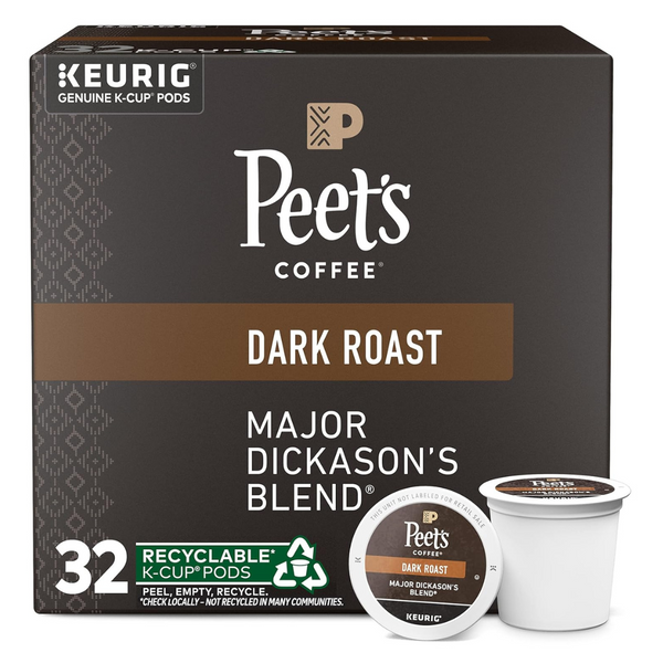 32-Count Peet's Dark Roast K-Cup Pods Coffee