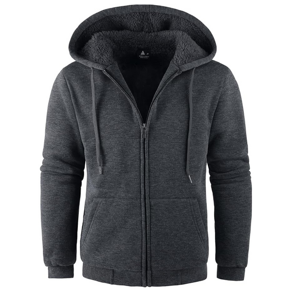 Men Sherpa Lined Zip Up Winter Warm Hooded Jacket (Various)