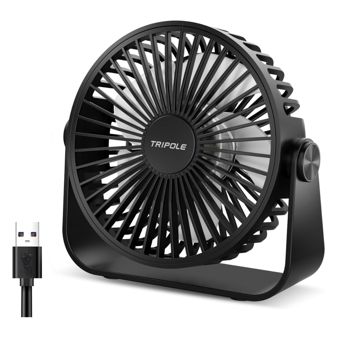 Adjustable 3-Speeds 4.5" Portable USB Desk Fan