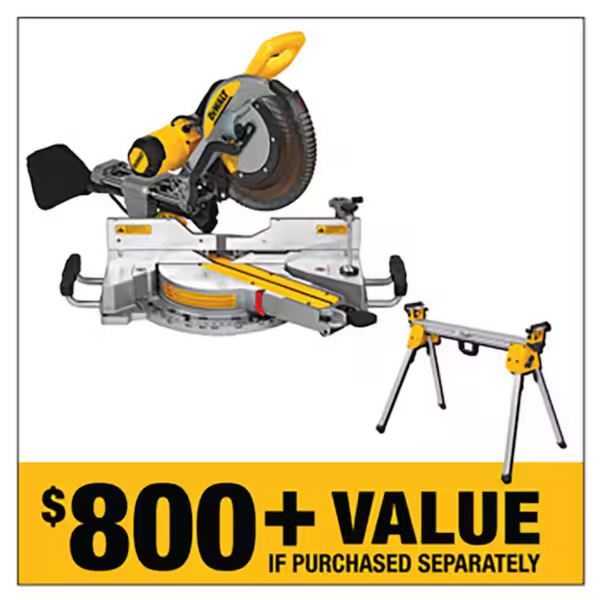 Dewalt 15 Amp Corded 12 in. Compound Miter Saw /Blade Wrench & Stand